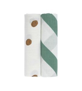 LÄSSIG SWADDLE BURP BLANKET 120X120 HAPPY RASCALS SMILE - LÁTKOVÉ PLENY SKLÁDANÉ - PŘEBALOVÁNÍ