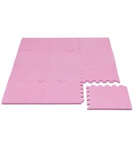 RIALTO BABY HRACÍ PODLOŽKA PUZZLE S OKRAJEM PINK 92X122 CM - HRACÍ PODLOŽKY NA ZEM - SPINKÁNÍ