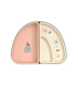 LÄSSIG BABIES DISH SET SILICONE SECTION HAPPY FRUITS CHERRY - MISKY, TALÍŘKY A PODLOŽKY - KRMENÍ