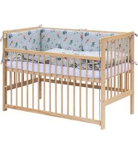 SCARLETT DĚTSKÁ POSTÝLKA S KOMPLETNÍ VÝBAVOU SCARLETT PEKO 120 X 60 CM - TYRKYSOVÁ - DŘEVĚNÉ POSTÝLKY - SPINKÁNÍ