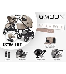 MOON RESEA FOLD EXTRA SET - SAND - KOMBINACE S PŘÍSLUŠENSTVÍM - KOČÁRKY A PŘÍSLUŠENSTVÍ