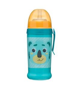 CANPOL BABIES LÁHEV SPORTOVNÍ S NEVYLÉVACÍ SLÁMKOU HELLO LITTLE 350 ML ZELENÁ - SPORTOVNÍ LAHVE - KRMENÍ