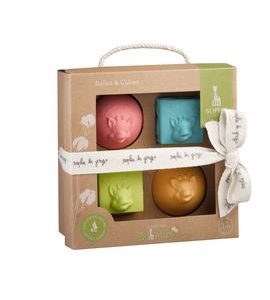 VULLI SET 2 MÍČKŮ & 2 KOSTEK ŽIRAFA SOPHIE - SENZORICKÉ HRAČKY - PRO DĚTI