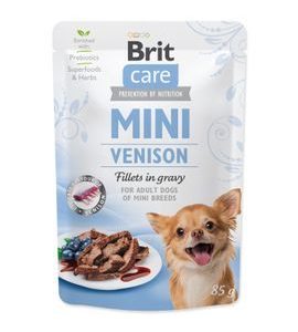 BRIT CARE MINI VENISON FILLETS IN GRAVY 85 G - KAPSIČKY PRO PSY - CHOVATELSKÉ POTŘEBY MALVÍKZOO