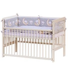 SCARLETT POSTÝLKA 120X60CM S KOMPLETNÍ VÝBAVOU TORO ŠEDÁ - DŘEVĚNÉ POSTÝLKY - SPINKÁNÍ