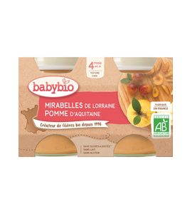 BABYBIO MIRABELKY JABLKO 2X130 G - OVOCE/DEZERTY - KRMENÍ