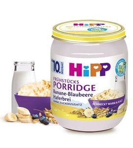 HIPP BIO SNÍDAŇOVÁ OVESNÁ KAŠE S BANÁNEM A BORŮVKAMI - EXPIRACE 28.2.2026 - KAŠE - KRMENÍ