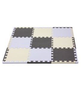 RIALTO BABY HRACÍ PODLOŽKA PUZZLE S OKRAJEM GREY BEIGE 92X92 CM - HRACÍ PODLOŽKY NA ZEM - SPINKÁNÍ