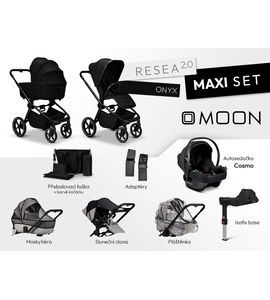 MOON RESEA 2.0 MAXI SET - ONYX - KOMBINACE S PŘÍSLUŠENSTVÍM - KOČÁRKY A PŘÍSLUŠENSTVÍ