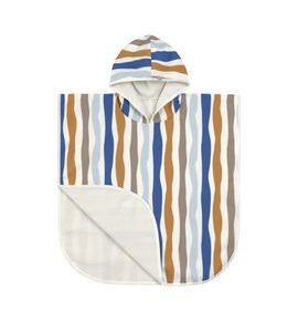 LÄSSIG SPLASH BEACH PONCHO WAVES BLUE/NATURE - OSUŠKY A DĚTSKÉ ŽUPANY - KOUPÁNÍ A ZDRAVÍ