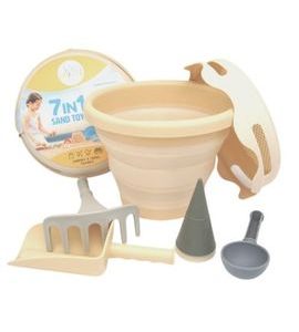 COMPACTOYS SKLÁDACÍ SADA NA PÍSEK 7V1 BÉŽOVÁ - HRAČKY NA PÍSEK - PRO DĚTI