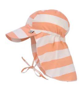 LÄSSIG SPLASH SUN PROTECTION FLAP HAT BLOCK STR.MILKY/PEACH 7-18M - ČEPIČKY A KLOBOUČKY - PRO DĚTI