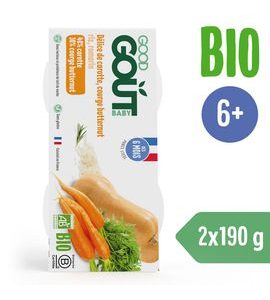 GOOD GOUT BIO PYRÉ Z MÁSLOVÉ DÝNĚ A MRKVE 2X190G - MASO/ZELENINA - KRMENÍ