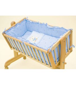 SCARLETT SOUPRAVA DO KOLÉBKY MÉĎA- MODRÁ - POVLEČENÍ DO POSTÝLKY - SPINKÁNÍ