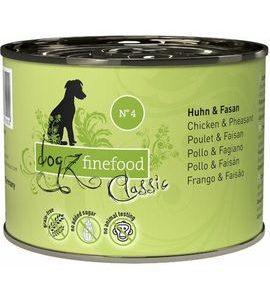 DOGZ FINEFOOD KONZERVA Č.4 - S KUŘECÍM A BAŽANTÍM MASEM 200 G - KONZERVY PRO PSY - CHOVATELSKÉ POTŘEBY MALVÍKZOO