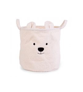 CHILDHOME KOŠ NA HRAČKY TEDDY OFF WHITE 40X40X40 CM - BOXY NA HRAČKY - SPINKÁNÍ