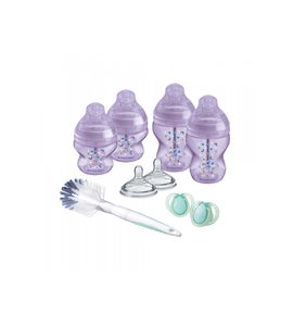 TOMMEE TIPPEE SADA KOJENECKÝCH LAHVIČEK C2N ANTI-COLIC S KARTÁČEM PURPLE - VÝHODNÉ SADY - KRMENÍ