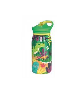 QUOKKA NEREZOVÁ TERMOLÁHEV S PÍTKEM POP KIDS DINOSAURUS JUNGLE 445 ML - SPORTOVNÍ LAHVE - KRMENÍ