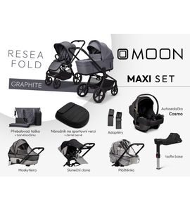 MOON RESEA FOLD MAXI SET - GRAPHITE - KOMBINACE S PŘÍSLUŠENSTVÍM - KOČÁRKY A PŘÍSLUŠENSTVÍ