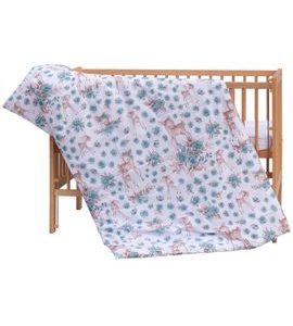 SCARLETT SOUPRAVA DO POSTÝLKY 2-DÍLNÁ SRNEČEK TYRKYSOVÁ 100X135CM - POVLEČENÍ DO POSTÝLKY - SPINKÁNÍ