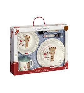 VULLI JÍDELNÍ SADA ŽIRAFA SOPHIE Z MELAMINU S MOTIVEM PTÁČKA KIWI - MISKY, TALÍŘKY A PODLOŽKY - KRMENÍ