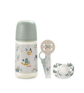 SUAVINEX SADA LÁHEV 270ML + DUDLÍK FYZIOLOGICKÝ 0/6M + KLIP WALK - KOJENECKÉ LAHVE - KRMENÍ
