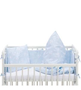 FILLIKID LOŽNÍ SOUPRAVA LUXE LEAVES LIGHT BLUE + MATRACE - MANTINELY - SPINKÁNÍ