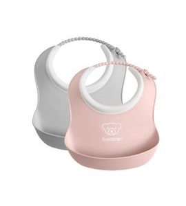 BABYBJORN BABYBJÖRN BRYNDÁKY MALÉ 2 KS PUDROVĚ RŮŽOVÝ/ŠEDÝ - BRYNDÁKY - KRMENÍ