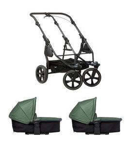 TFK TFK SET DUO2 FRAME 2025 - AIR CHAMBER WHEEL + CARRYCOT OLIVE - KOČÁRKY PRO DVOJČATA - KOČÁRKY A PŘÍSLUŠENSTVÍ