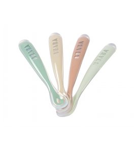 BEABA PRVNÍ LŽIČKY SILIKONOVÉ 4 KS NATURAL - LŽIČKY A PŘÍBORY - KRMENÍ