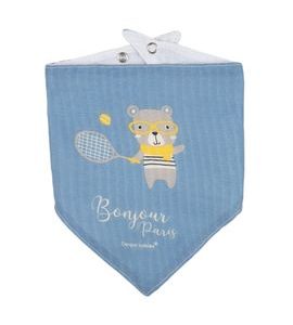 CANPOL BABIES MUŠELÍNOVÝ SLINTÁČEK BONJOUR PARIS 2KS MODRÝ - BRYNDÁKY - KRMENÍ