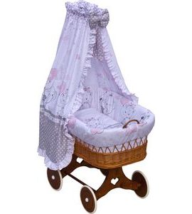 SCARLETT PROUTĚNÝ KOŠÍK NA MIMINKO S NEBESY SCARLETT GUSTO RŮŽOVÁ - KOŠÍKY A KOLÉBKY - SPINKÁNÍ