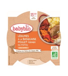 BABYBIO ZELENINA S BASKICKÝM KUŘETEM A RÝŽÍ 260 G - MASO/ZELENINA - KRMENÍ