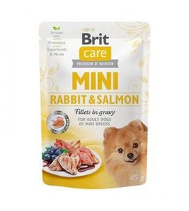 BRIT CARE MINI RABBIT&SALMON FILLETS IN GRAVY 85 G - KAPSIČKY PRO PSY - CHOVATELSKÉ POTŘEBY MALVÍKZOO