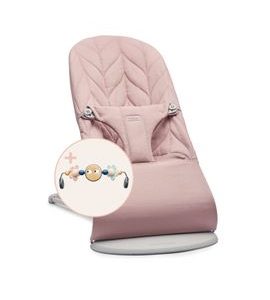 BABYBJORN LEHÁTKO BABYBJÖRN BOUNCER BLISS DUSTY PINK PETAL WOVEN S HRAČKOU GOOGLY EYES PASTEL - LEHÁTKA A HOUPADLA - SPINKÁNÍ