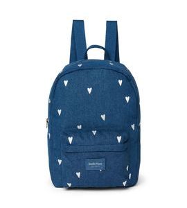 STUDIO NOOS DENIM MIDI BACKPACK - BATŮŽEK | HEARTS DARK BLUE WHITE HEARTS - BATOHY A TAŠKY - PRO DĚTI