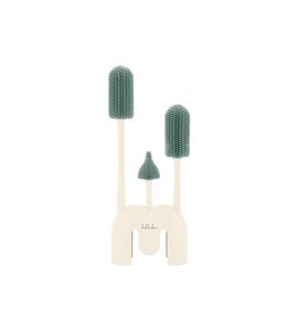 KIKKABOO KARTÁČE NA LÁHVE 3 KS SE STOJANEM PLATINUM SILICONE SAGE - ODKAPÁVAČE - KRMENÍ