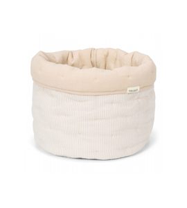LITTLE DUTCH KOŠÍK TEXTILNÍ OBOUSTRANNÝ VELKÝ PURE SOFT BEIGE STRIPE - DEKORACE A POLIČKY - SPINKÁNÍ