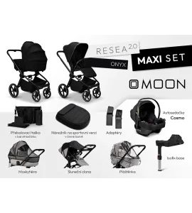 MOON RESEA 2.0 MAXI SET - ONYX - KOMBINACE S PŘÍSLUŠENSTVÍM - KOČÁRKY A PŘÍSLUŠENSTVÍ
