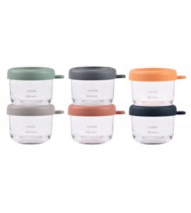 BEABA KELÍMKY NA JÍDLO SKLENĚNÉ 6X 150 ML SUNRISE - USKLADNĚNÍ JÍDLA - KRMENÍ