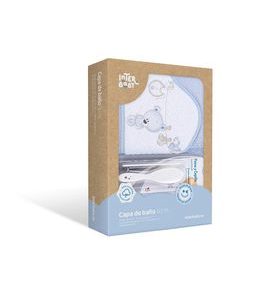 INTERBABY OSUŠKA FROTÉ PRÁDLO + HŘEBEN - MODRÁ - OSUŠKY A DĚTSKÉ ŽUPANY - KOUPÁNÍ A ZDRAVÍ