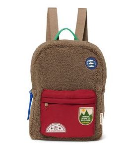 STUDIO NOOS TEDDY MIDI BATŮŽEK S PŘEDNÍ KAPSOU BROWN/BURGUNDY - BATOHY A TAŠKY - PRO DĚTI