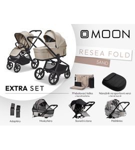 MOON RESEA FOLD EXTRA SET - SAND - KOMBINACE S PŘÍSLUŠENSTVÍM - KOČÁRKY A PŘÍSLUŠENSTVÍ