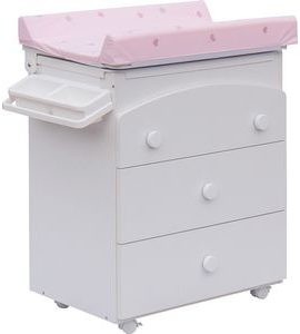 SCARLETT PŘEBALOVACÍ KOMODA S VANIČKOU VELA BÍLÁ S PŘEBALOVACÍ PODLOŽKOU SLON RŮŽOVÁ - PŘEBALOVACÍ KOMODY - PŘEBALOVÁNÍ