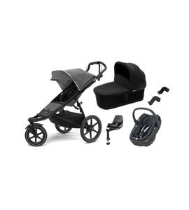 THULE SET 5V1 URBAN GLIDE² + BASSINET + CORAL 360 VČ. ADAPTÉRŮ A ZÁKLADNY (GREY) - KOMBINACE S PŘÍSLUŠENSTVÍM - KOČÍKY A PRÍSLUŠENSTVO