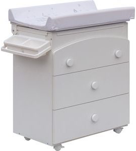 SCARLETT PŘEBALOVACÍ KOMODA S VANIČKOU VELA BÍLÁ S PŘEBALOVACÍ PODLOŽKOU GALAXY BÍLÁ - PŘEBALOVACÍ KOMODY - PŘEBALOVÁNÍ