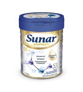 SUNAR PREMIUM 3 MLÉKO BATOLECÍ 700G - KOJENECKÁ MLÉKA - KRMENÍ