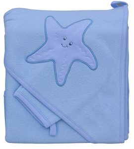 SCARLETT FROTÉ RUČNÍK S KAPUCÍ HVĚZDA MODRÁ - OSUŠKY A DĚTSKÉ ŽUPANY - KOUPÁNÍ A ZDRAVÍ