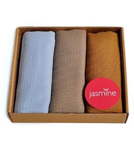 JASMINE MUŠELINOVÉ PLENY BOX LUX 2 60X80 3KS - LÁTKOVÉ PLENY SKLÁDANÉ - PŘEBALOVÁNÍ