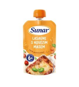 SUNAR PŘÍKRM LASAGNE S HOVĚZÍM MASEM 6M+ 120G - KAPSIČKY - KRMENÍ